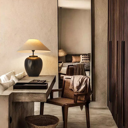 Creative Handmade Ceramic Bottle Design 1-Light Table Lamp