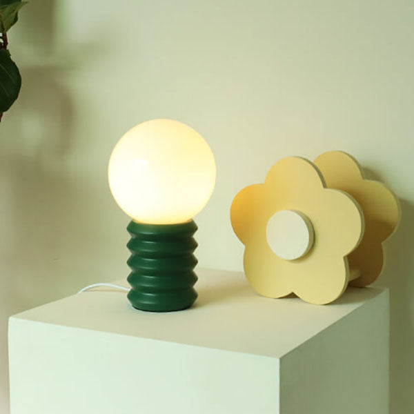 Vintage Orange Solid Glass 1-Light Table Lamp