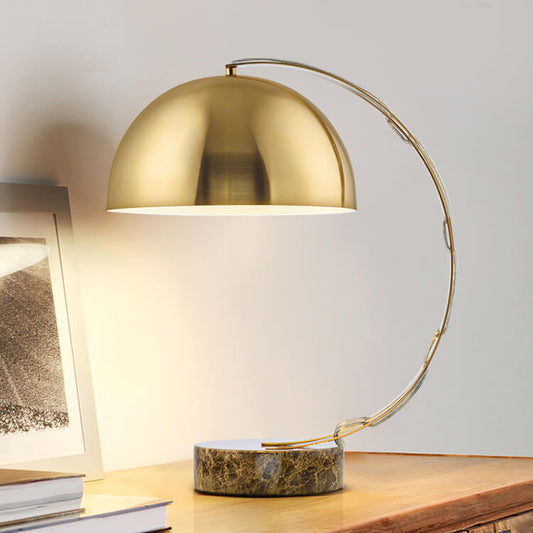 Modern Creative Bending Gold Hardware Marble Base 1-Light Table Lamp