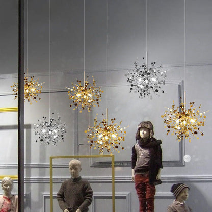 Contemporary Nordic Creative Art Stainless Steel 3-Light Chandelier For Living Room