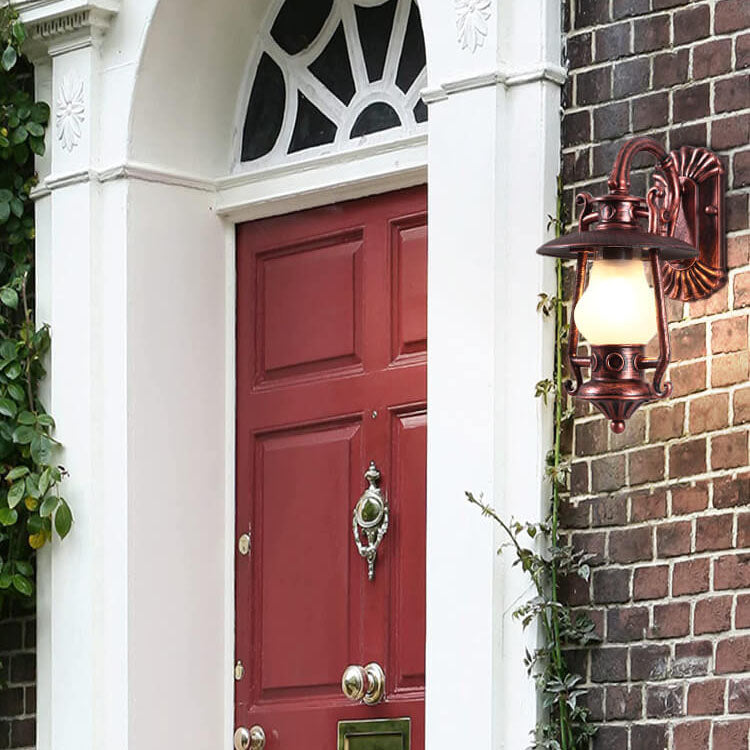 مصباح الكيروسين الصناعي الكلاسيكي المصنوع من الألومنيوم، مصباح حائط خارجي مقاوم للماء، مزود بضوء واحد 