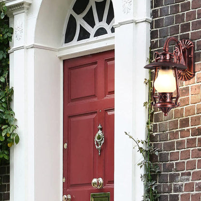 مصباح الكيروسين الصناعي الكلاسيكي المصنوع من الألومنيوم، مصباح حائط خارجي مقاوم للماء، مزود بضوء واحد 