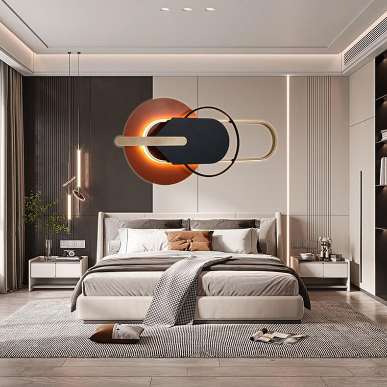 مصباح حائط LED هندسي دائري فاخر من Nordic Light 