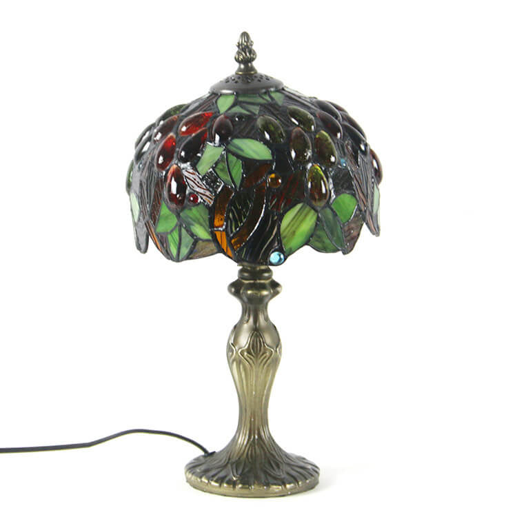 Tiffany Stained Glass Fruit Dome 1-Light Table Lamp