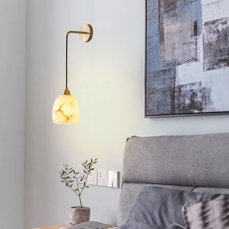 مصباح حائطي فاخر من Nordic Light مصنوع من النحاس والليموني مزود بإضاءة واحدة 