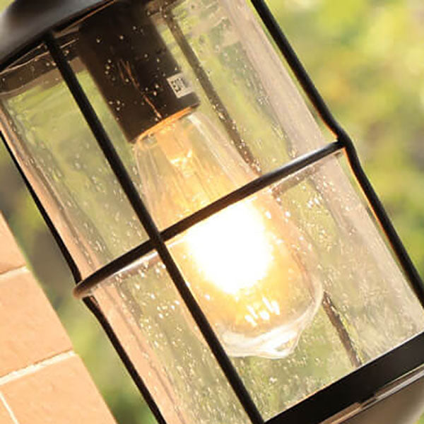 European Industrial Vintage Waterproof Outdoor Iron Glass 1-Light Wall Sconce Lamp