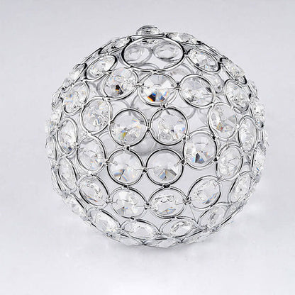 Modern Minimalist Globe Crystal Shade Arc 1-Light Table Lamp