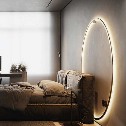 مصباح حائط LED دائري من الأكريليك والألومنيوم بتصميم عصري بسيط لغرفة النوم 
