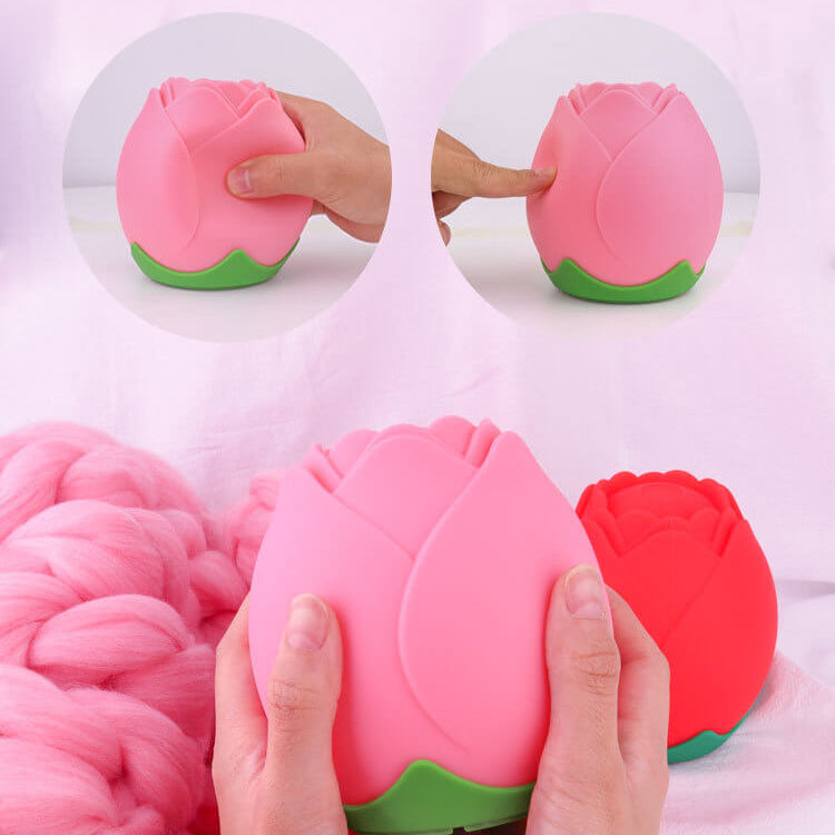 Creative Rose Silicone Pat USB Atmosphere LED Night Light Table Lamp