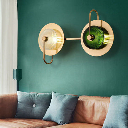 مصباح حائط LED دائري فاخر من Nordic Light مصنوع من المعدن والزجاج 