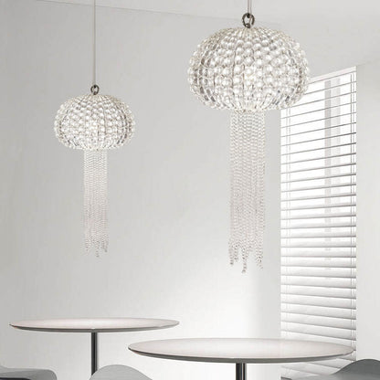 Modern Light Luxury Glass Jellyfish Shape 1-Light Pendant Light