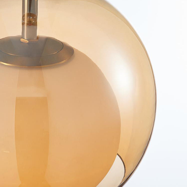 Contemporary Retro Round Ball Iron Glass 1-Light Pendant Light For Living Room