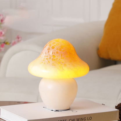 Modern Art Deco Skinny Spotted Mushroom Glass 1-Light Table Lamp For Bedroom