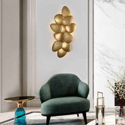 Modern Luxury Gold Stainless Steel Pebble 3/6 Light Wall Sconce Lamp