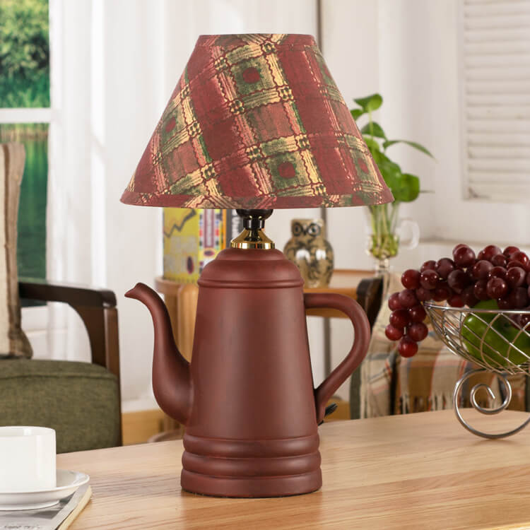 Nordic Retro Teapot Decorative Ceramic 1-Light Table Lamp