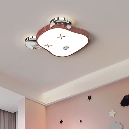Modern Art Deco Violent Bear PE Iron LED Flush Mount Ceiling Light For Bedroom
