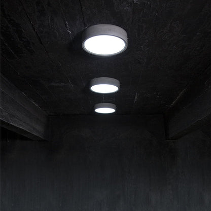 Industrial Simple Round Cement LED Flush Mount Ceiling Light