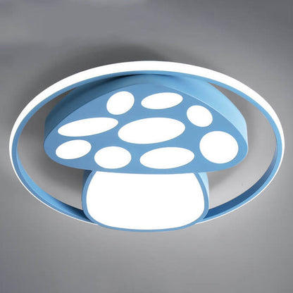 Modern Cartoon Mushroom Circle LED Kids Flush Mount Ceiling Light