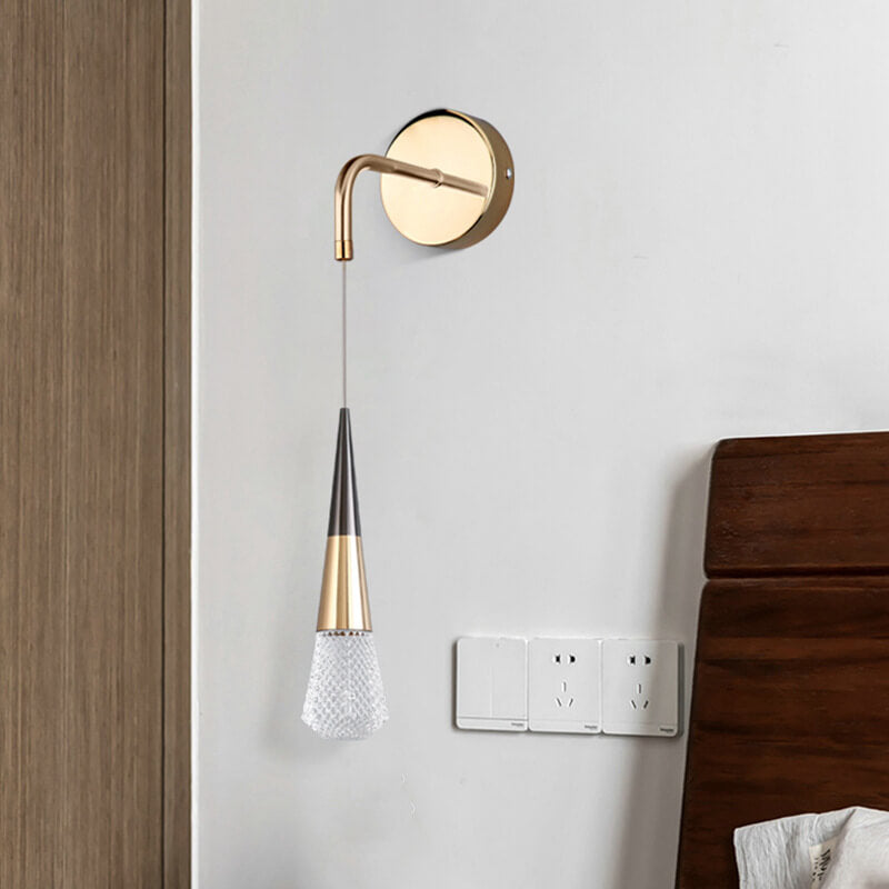 Modern Light Luxury Aluminum Crystal Diamond Shape LED Wall Sconce Lamp