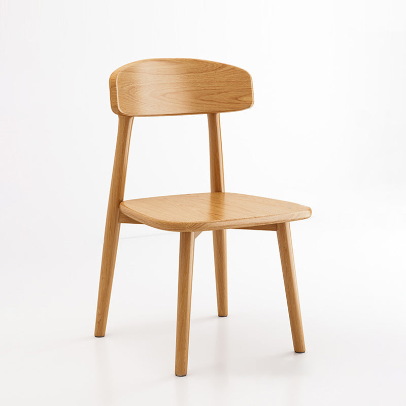 Modern Minimalist Square PU Leather Fabric Solid Wood Dining Chair Backrest For Dining Room