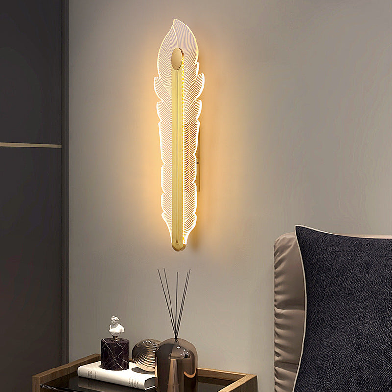 مصباح حائط LED فاخر من الأكريليك على شكل ذيل الفينيق من Nordic Light 