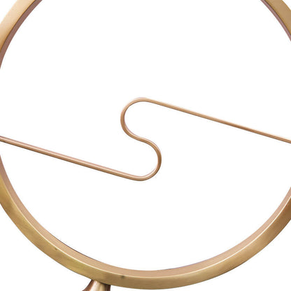 Modern Chinese Brass Ring Base Fabric 1-Light Table Lamp