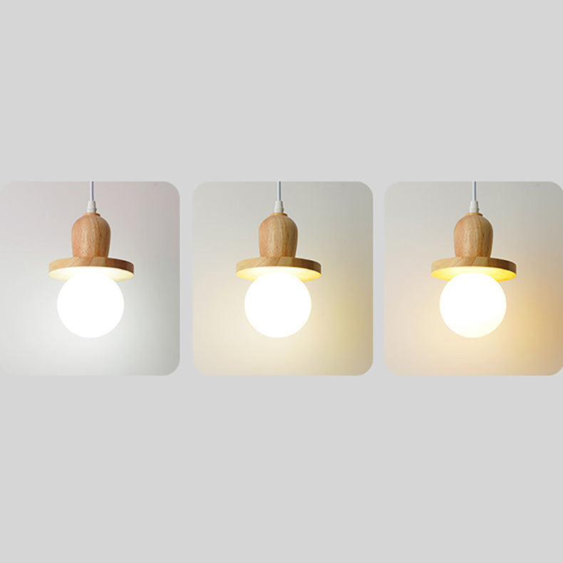 Traditional Japanese Wooden Linear Frame Globe Glass Shade 1/3/5-Light Island Light Chandelier For Living Room