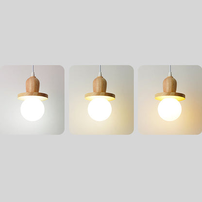 Traditional Japanese Wooden Linear Frame Globe Glass Shade 1/3/5-Light Island Light Chandelier For Living Room