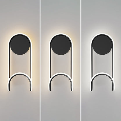 مصباح حائطي عصري من الحديد والألومنيوم والأكريليك بتصميم دائري مع خطاف LED لغرفة النوم 