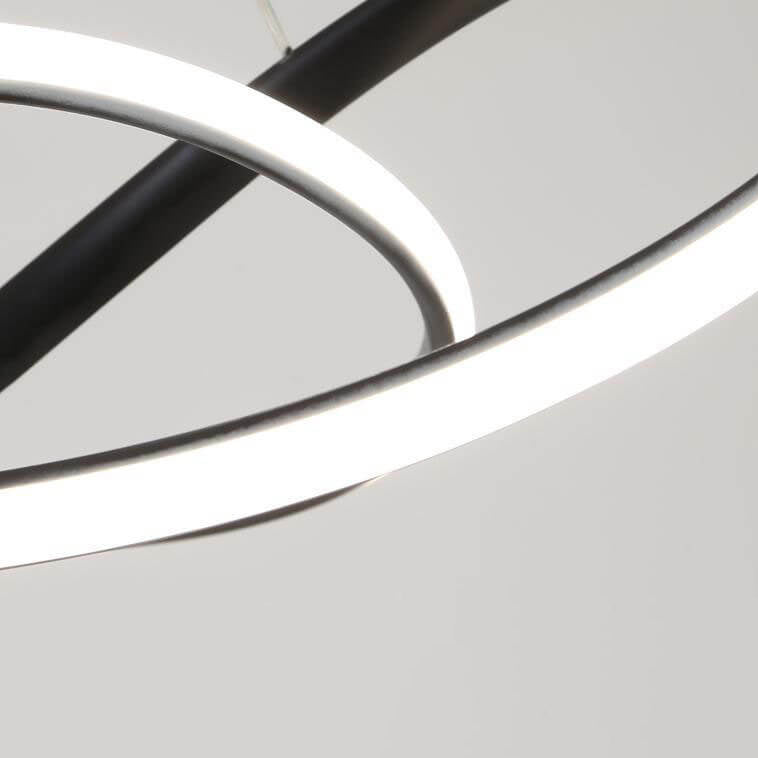 مصباح LED معلق على شكل حلقة من الألومنيوم بتصميم عصري بسيط 