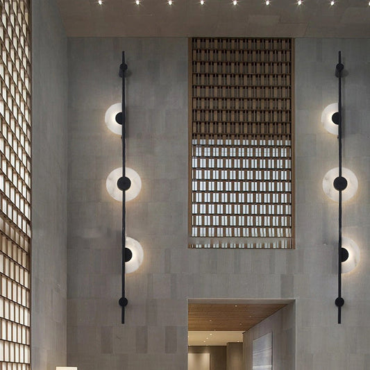 مصباح حائط LED بتصميم بسيط معاصر مع ظلال نصف دائرية من الرخام لغرفة المعيشة 