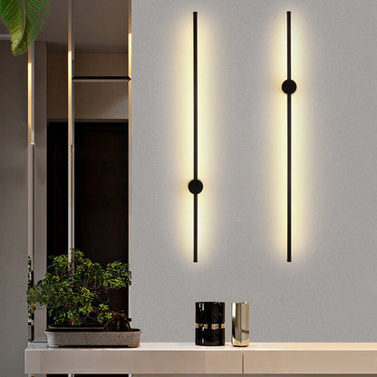 مصباح حائط LED طويل من الألومنيوم والحديد والسيليكون بتصميم عصري بسيط لغرفة النوم 