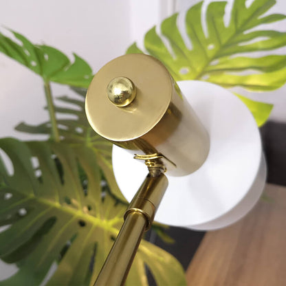 Nordic Minimalist  Cylinder Shade Marble Base 1-Light Table Lamp