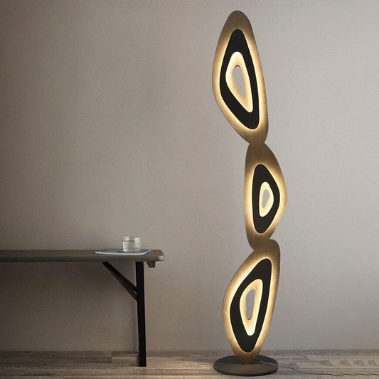 Modern Minimalist Acrylic Leaves Shadow Hardware Base LED Standing Floor Lamp