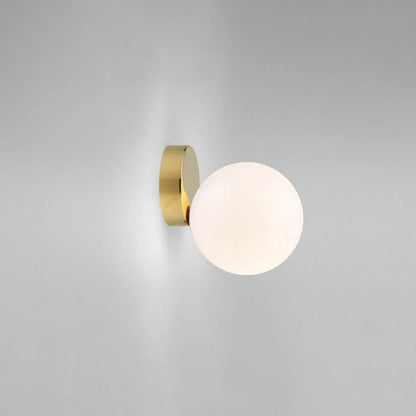 Nordic Minimalist White Orb Metal Glass LED Semi-Flush Mount Light