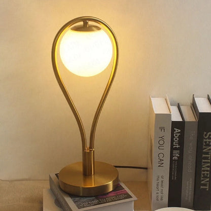 Contemporary Creative Racket Shape Iron Copper Glass 1-Light Table Lamp For Bedroom