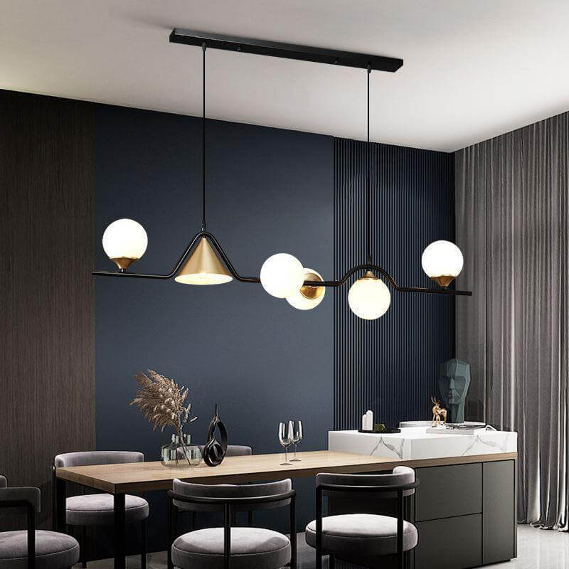 ثريا جزيرة فاخرة بتصميم كرة مستديرة من Nordic Creative Light، مزودة بـ 4/5/6 مصابيح 