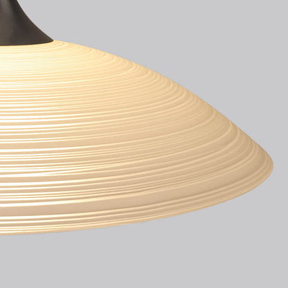 Minimalist Jade White Glass Round Flying Saucer Design 1-Light Pendant Light