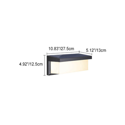 Modern Minimalist Solar Rectangle PC LED Outdoor Wall Sconce Lamp For Outdoor Patio