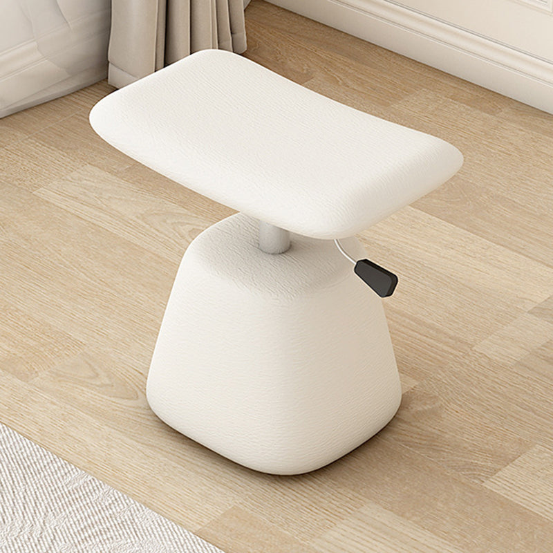 Contemporary Simplicity Rectangular Faux Leather Upholstered Height Adjustable Vanity Stool For Bedroom