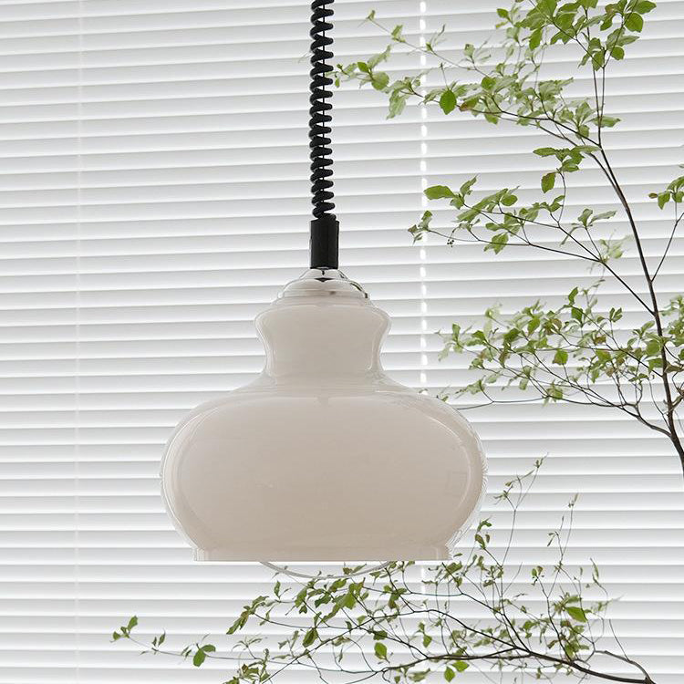 Contemporary Nordic Spherical Iron Glass 1-Light Pendant Light For Dining Room