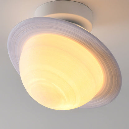 Nordic Creative Moon Planet Iron Art 1-Light Semi-Flush Mount Light