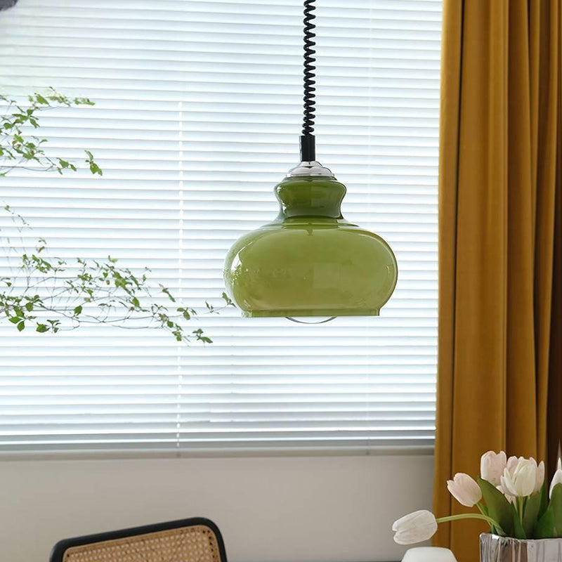 Contemporary Nordic Spherical Iron Glass 1-Light Pendant Light For Dining Room