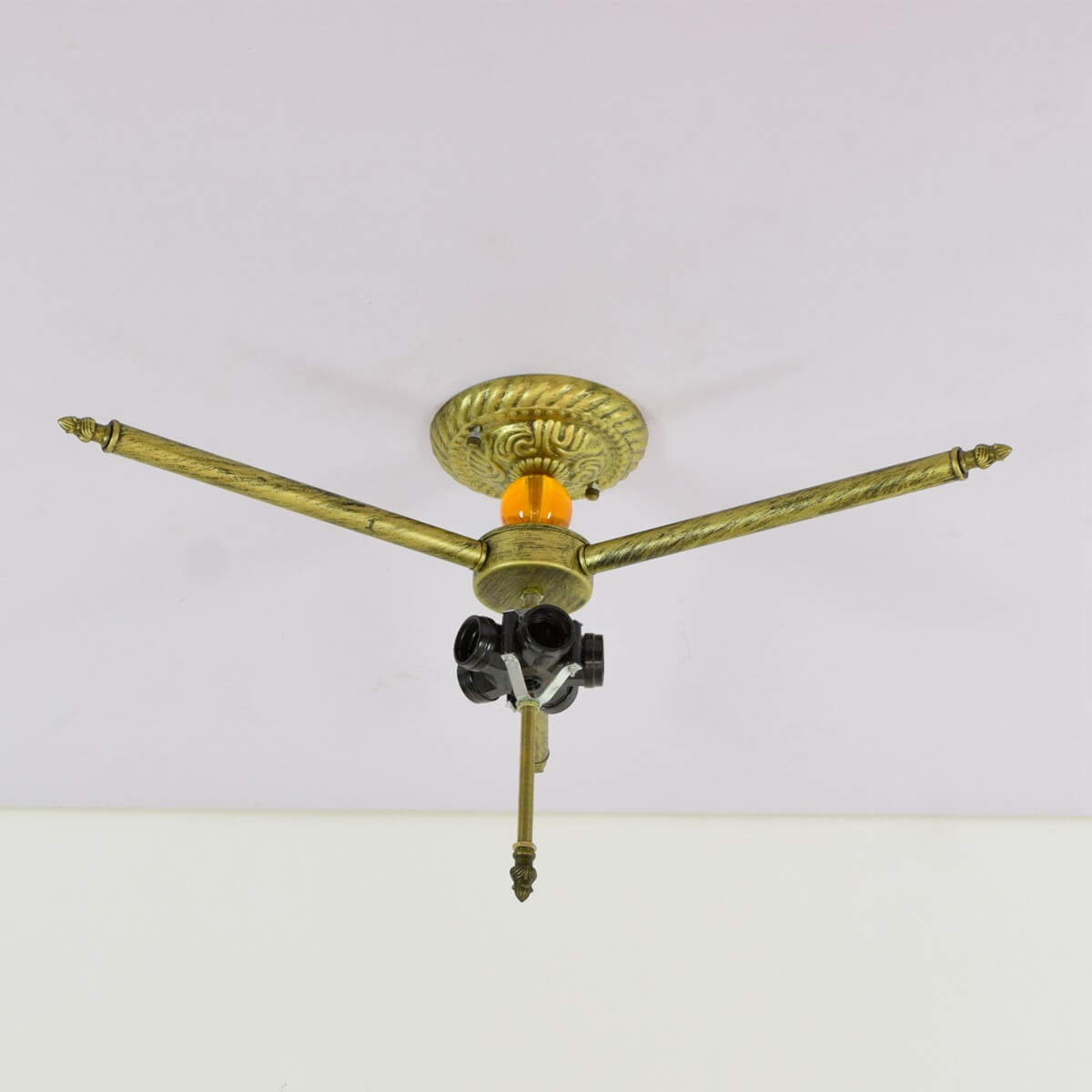 Tiffany Stained Glass Circle 5-Light Semi-Flush Mount Ceiling Light