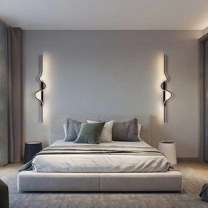 مصباح حائط LED من الألومنيوم بتصميم موجة طويلة عصري وبسيط لغرفة المعيشة