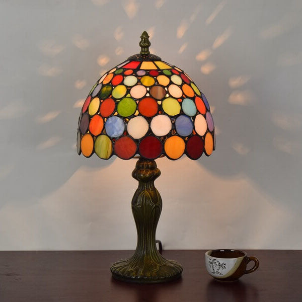 European Style Tiffany Stained Dot Glass 1-Light Table Lamp