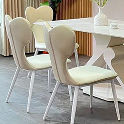 Contemporary Nordic Faux Leather Steel Square Bow Tie Dining Chair Backrest For Dining Room