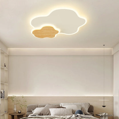 Japanese Minimalist Cloud Log Acrylic LED Flush Mount Lighting