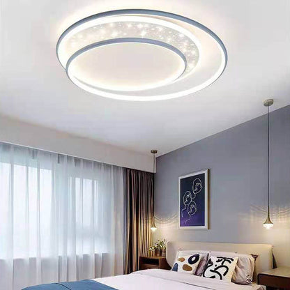 Modern Creative Children's Round Star Aluminum Acrylic LED Flush Mount Lighting