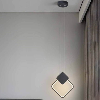 مصباح LED دائري هندسي من الحديد بتصميم بسيط وعصري لغرفة النوم 